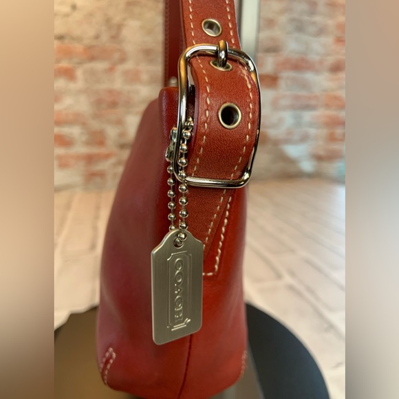 Coach Charlie Hobo Mini Dark Classic Red - good used condition I never used it - Picture 2 of 10